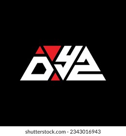 DYZ triangle letter logo design with triangle shape. DYZ triangle logo design monogram. DYZ triangle vector logo template with red color. DYZ triangular logo Simple, Elegant, and Luxurious design.