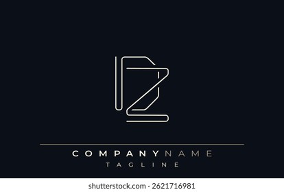 DZ Abstract Line Style Logo. Minimalist Design Featuring the Letters D and Z Abstract Line Style