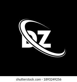DZ D Z letter logo design. Initial letter DZ linked circle uppercase monogram logo red and blue. DZ logo, D Z design. dz, d z