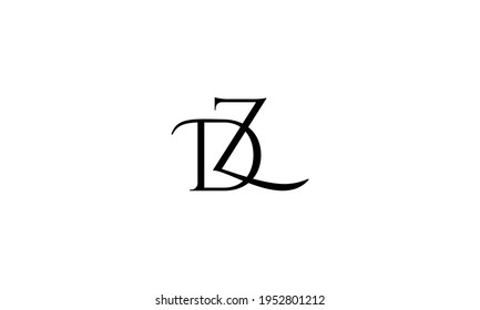 DZ D Z letter minimalist logo design template