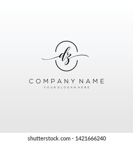 DZ handwriting initial logo template vector.