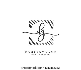 DZ handwriting initial  logo vector