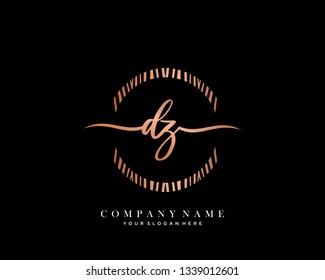 DZ handwriting initial  logo vector