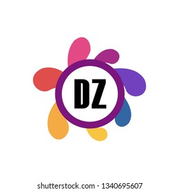 DZ  Initial Handwriting logo template vector
