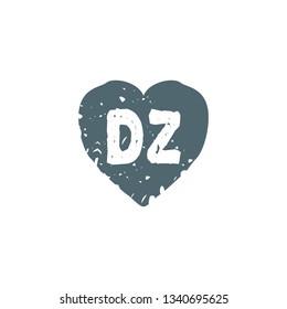 DZ  Initial Handwriting logo template vector