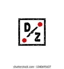 DZ  Initial Handwriting logo template vector