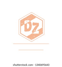 DZ  Initial Handwriting logo template vector