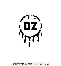 DZ  Initial Handwriting logo template vector