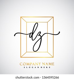 DZ Initial Handwriting logo template vector