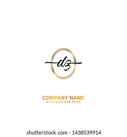 DZ Initial handwriting logo template vector