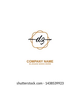 DZ Initial handwriting logo template vector