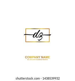 DZ Initial handwriting logo template vector
