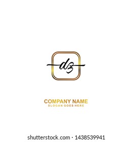 DZ Initial handwriting logo template vector