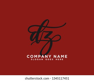 DZ Initial Handwriting Logo Vector