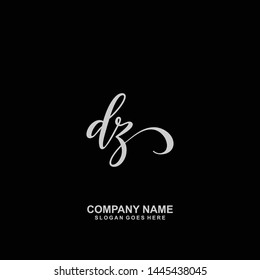 DZ Initial handwriting logo vector