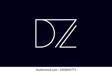 DZ initial letter logo design. DZ logo design vector in black background.