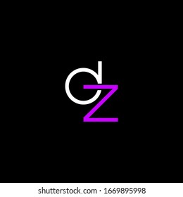 dz Anfangsbuchstaben runde verlinkte Kleinbuchstaben Logo. Design der Vektorillustration d und Z, modernes Design-Monogramm