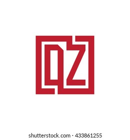 DZ initial letters looping linked square logo red
