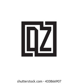 DZ initial letters looping linked square monogram logo