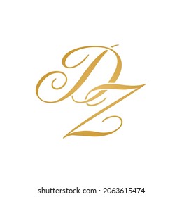 DZ initial logo design vector stock