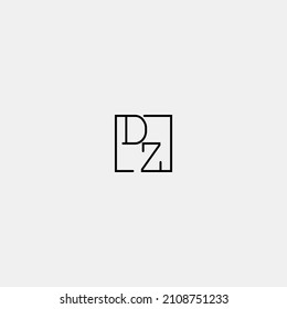 DZ initial logo in line concept in high quality professional design that will be best for companies