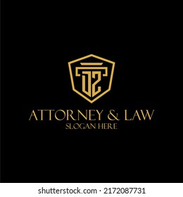 Monograma inicial de DZ para ideas del logo de la firma de abogados con diseño de estilo de polígono creativo