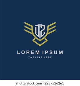 DZ initial monogram logo for creative eagle line image vector design