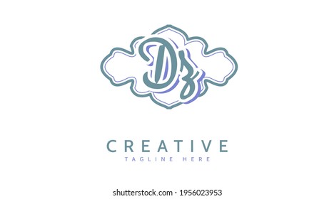 DZ Initials, handwriting logo vector