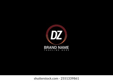 DZ-Buchstabe Logo kreatives Design. DZ einzigartiges Design. DZ Creative Initials Buchstaben Logo Konzept. DZ-Buchstabe Logo-Design auf schwarzem Hintergrund