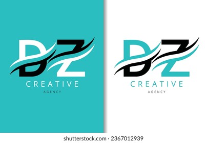 DZ Letter Logo Design with Background and Creative company logo. Modern Lettering Fashion Design. Vector illustration
