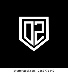 DZ letter logo design with black background in illustrator. Vector logo, calligraphy designs for logo, Poster, Invitation, etc.