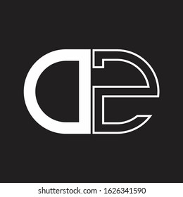 DZ Letter logo monogram with oval shape negative space design template