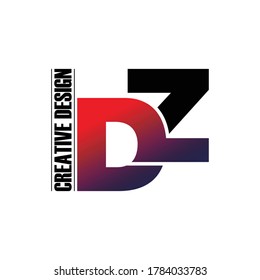 DZ letter monogram logo design vector