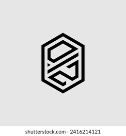 DZ line geometric monogram with high quality professional design that will print well