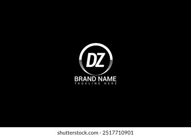 DZ logo. D Z design. White DZ letter. DZ, D Z letter logo design. Initial letter DZ linked circle uppercase monogram logo.
