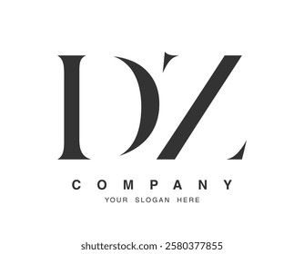 DZ logo design. Initial letter d and z serif font style. Creative classic company name typography. Trendy logotype or identity. Vector illustration.