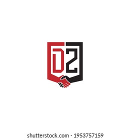 dz logo hand deal design vector icon