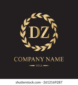 dz logo initial letter luxury royal logo. template symbol. modern golden luxury logo. abstract monogram vector letter mark brand fashion. icon  business monogram boutique font Clothing minimalist.