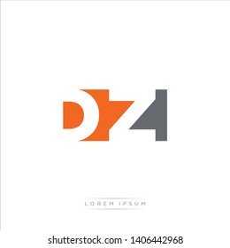 DZ Logo Letter with Modern Negative space - Orange and Grey Color EPS 10