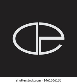 DZ Logo letter oval monogram design template with black and white colors