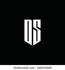 DZ logo monogram with emblem style isolated on black background