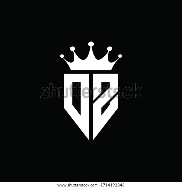 Dz Logo Monogram Emblem Style Crown Stock Vector (Royalty Free ...