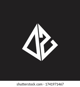 DZ Logo monogram with standout triangle shape ribbon design template