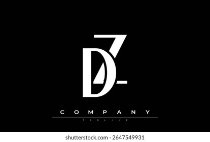 DZ Modern Initials Logo Design. Branding logo with stylized initials showcasing bold design and modern aesthetic. Ideal for professional business branding or creative projects focusing on minimalistic