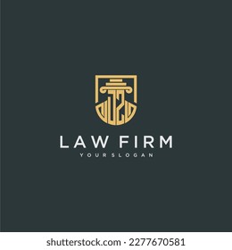 DZ monograma inicial para ideas del logo de la firma de abogados con diseño de estilo polígono creativo
