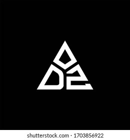 Logotipo de monograma DZ con forma de 3 piezas aislada en plantilla de diseño triangular