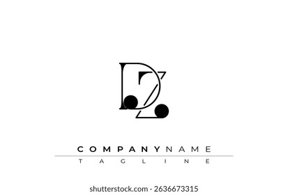 DZ Typography Logo Design. Stylish monogram design depiction featuring the letters D and Z combined in an artistic signature style, delivering a unique and creative visual representation.