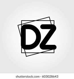dz uppercase initials square frame business logo