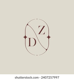 DZ wedding classic in elegant monogram with high quality professional design that will print well