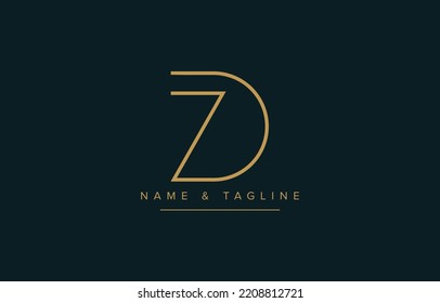 DZ or ZD Abstract initial monogram letter alphabet logo